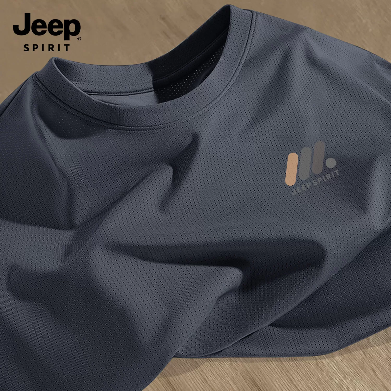 Jeep吉普冰丝短袖t恤男士2026新款夏季户外运动速干运动网眼半袖