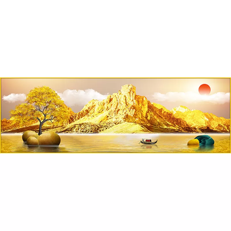 卧室床头装饰画自粘墙贴酒店宾馆客厅背靠金山沙发背景墙壁贴画纸