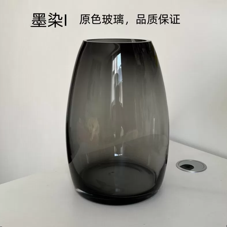 原色I 高级感龟背竹玻璃花瓶透明客厅插花郁金香百合餐桌摆件花器 