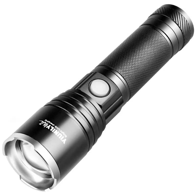 手电筒强光可充电式超亮小型聚光户外家用迷你便携巡逻耐用远射灯