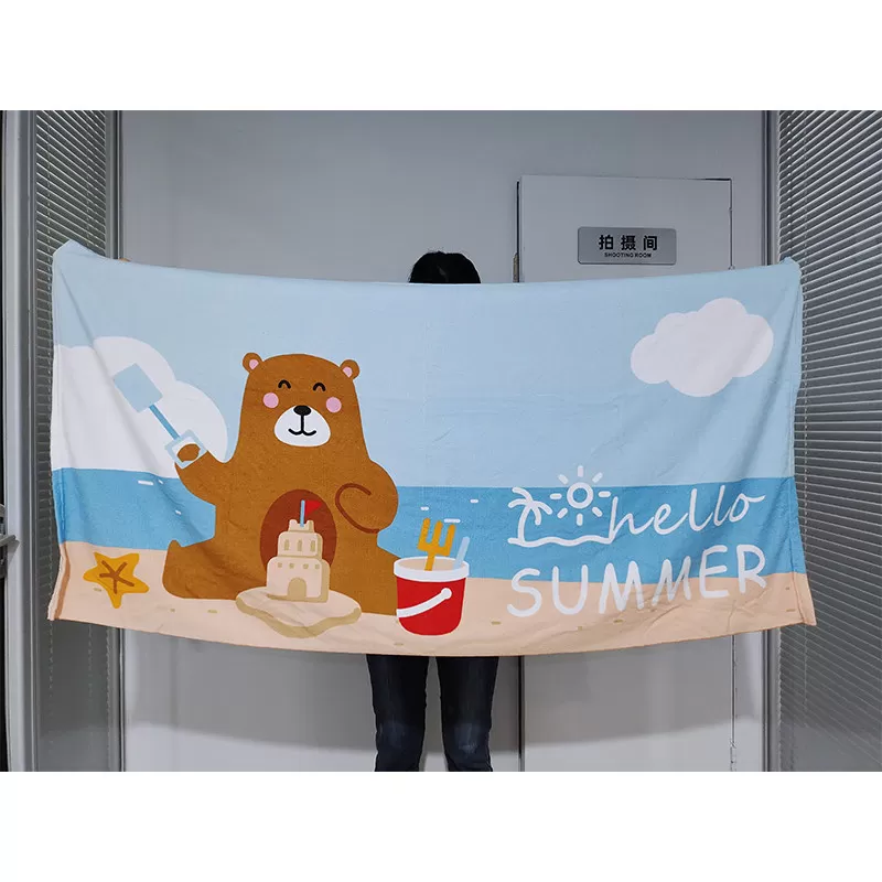 70*140大浴巾儿童洗澡速干绒擦水宝宝可穿柔软吸水不掉毛沙滩浴巾 