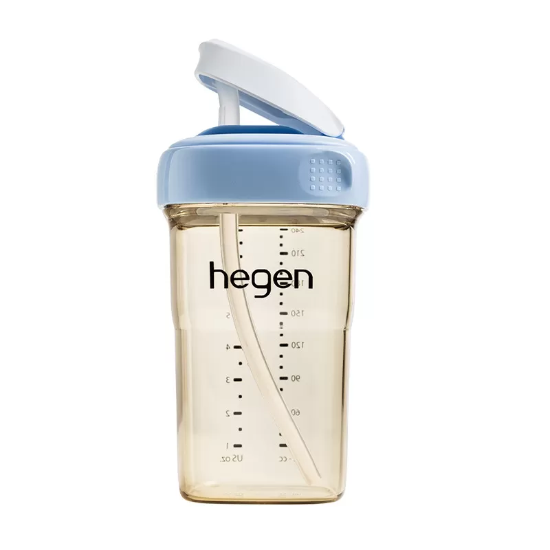 Hegen小月龄吸管杯婴幼儿学饮杯6个月以上宝宝喝水杯儿童ppsu杯 