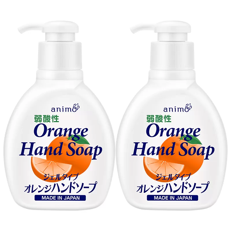 【2瓶】日本进口洗手液橙香全家适用温和清新橘子洗手液正品awas 