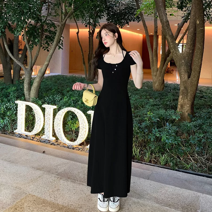 【所有女生的衣橱直播间】alex stevens短袖连衣裙女夏季收腰长裙