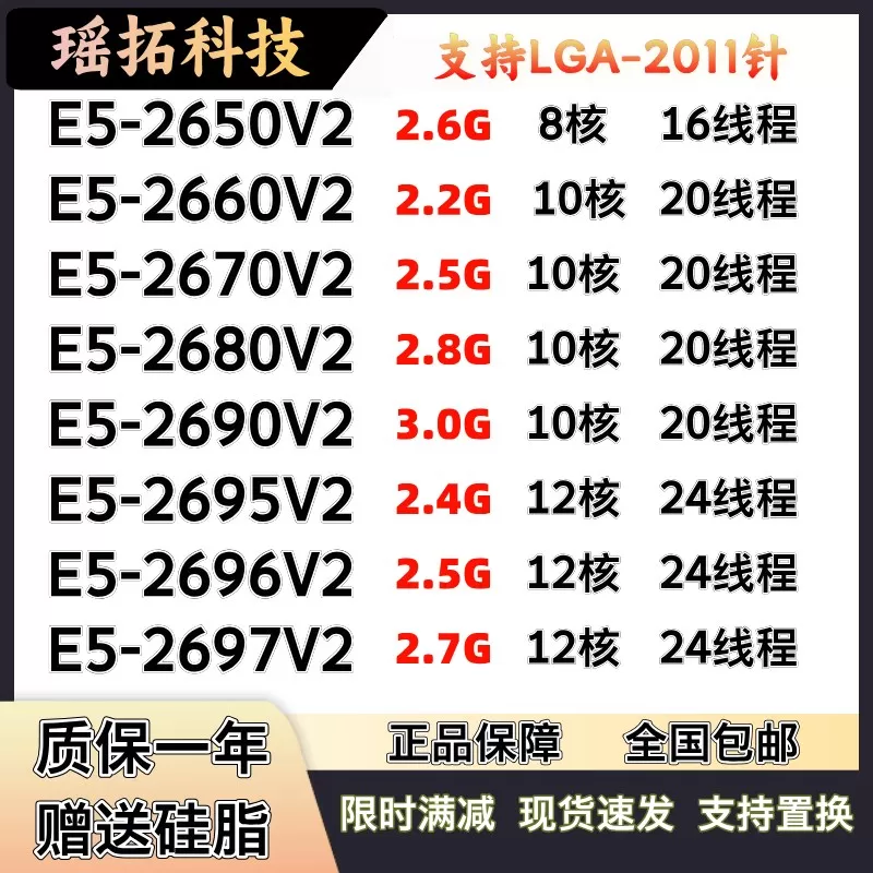 E5 2650v2 2660V2 2670V2 26x80V2 2690V2 2695 2696V2 2697V2 CP