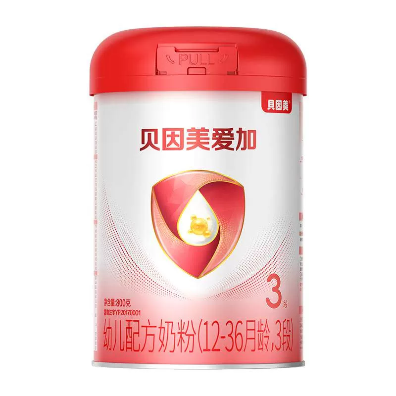 贝因美爱加12-36月幼儿奶粉3段单罐免疫成长含乳铁蛋白OPN奶粉 