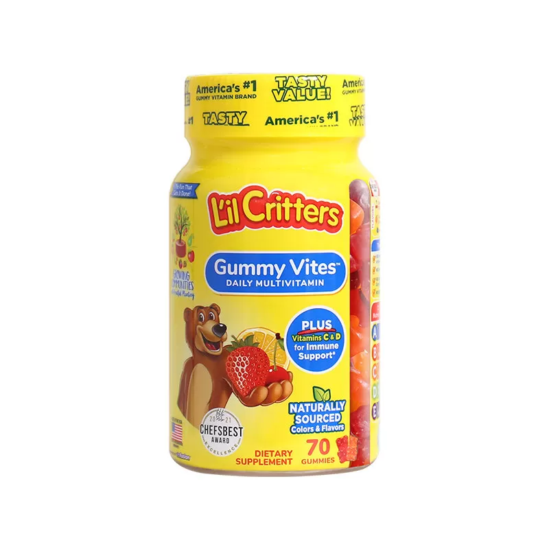 丽贵lilcritters进口儿童小熊软糖复合多种维生素c营养锌vd鱼油