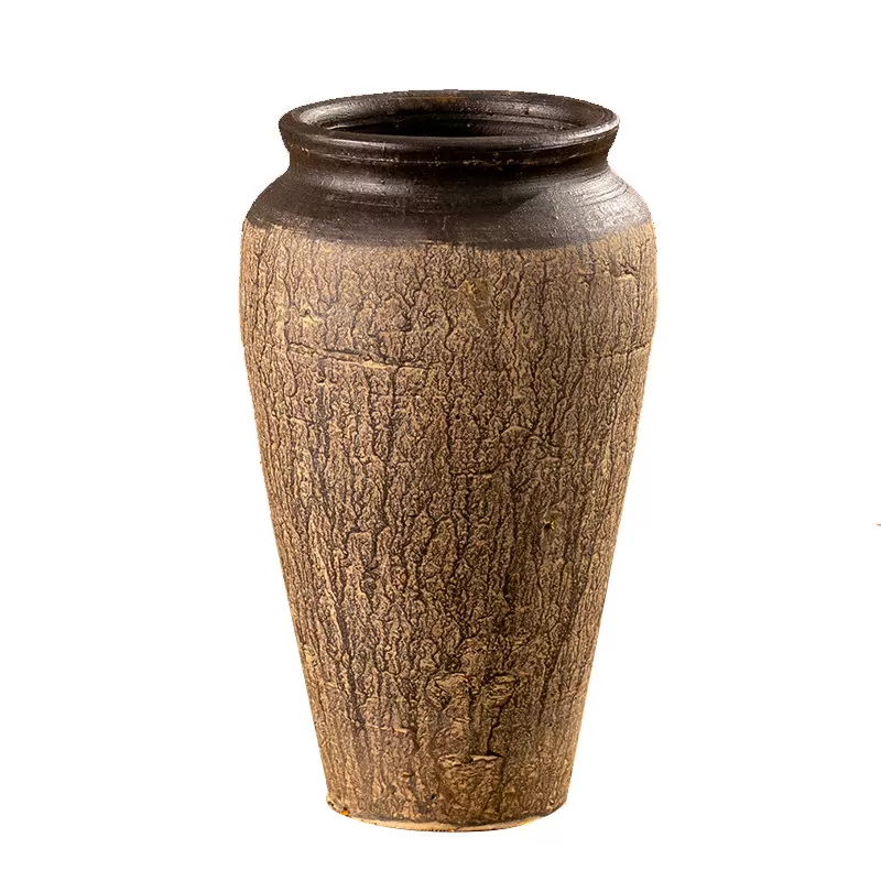 中式复古陶罐花瓶插花器花盆家居土培干花客厅装饰摆件仿古土陶