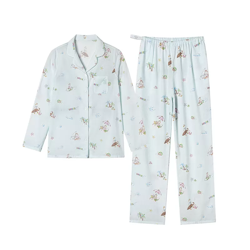 嫚熙夏季薄款果纱月子服牛油果纱罗孕妇睡衣产妇产后哺乳家居服