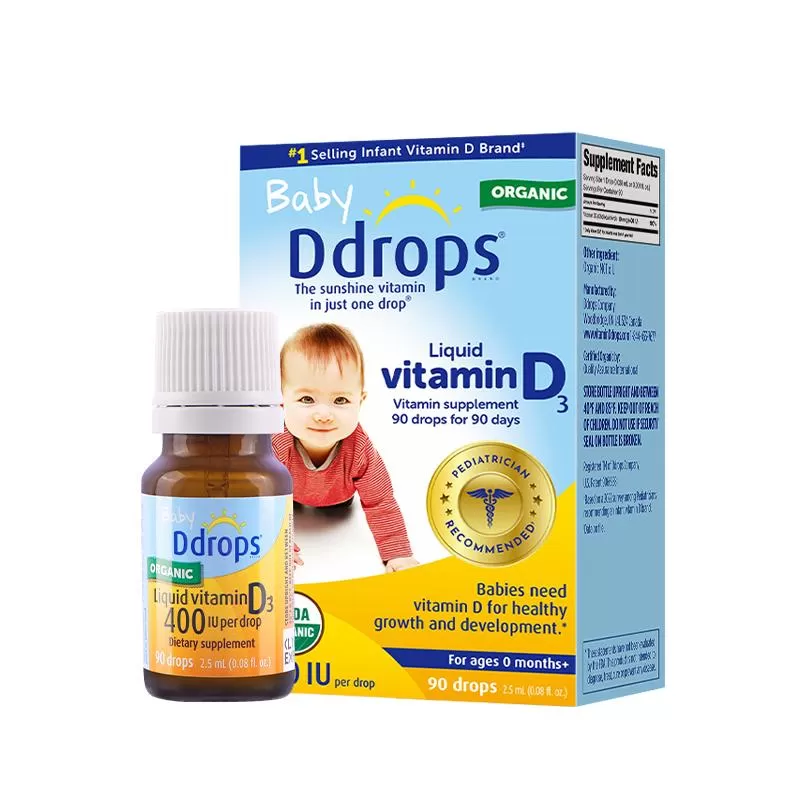 Ddrops滴卓思旗舰店婴幼儿d3滴剂维生素d宝宝补钙儿童vd3婴儿vd3