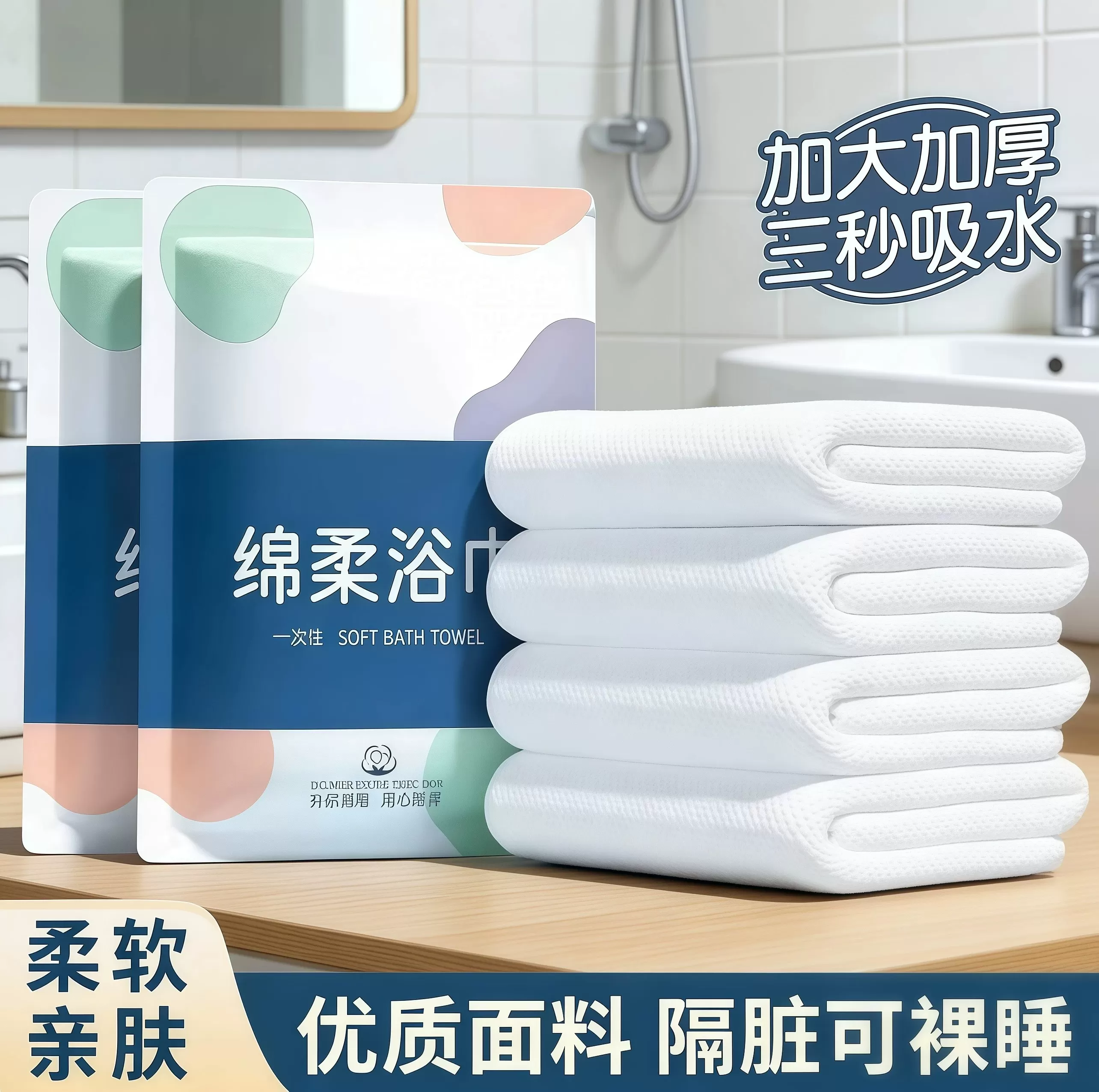 一次性浴巾旅行单独包装加厚加大压缩纯棉毛巾住酒店旅游专用用品