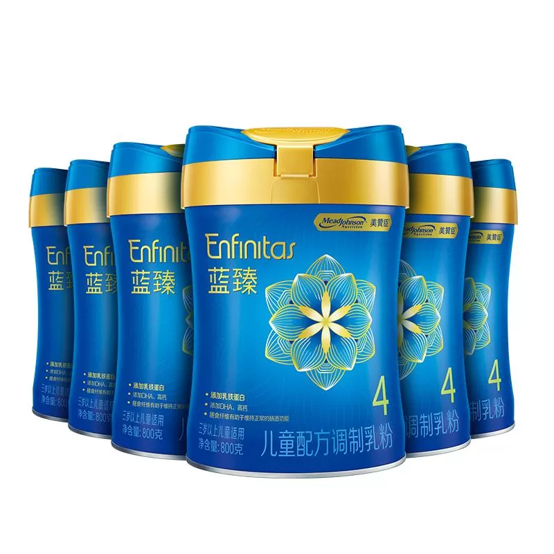 美赞臣蓝臻4段3-6岁含乳铁蛋白儿童牛奶粉800g*6罐
