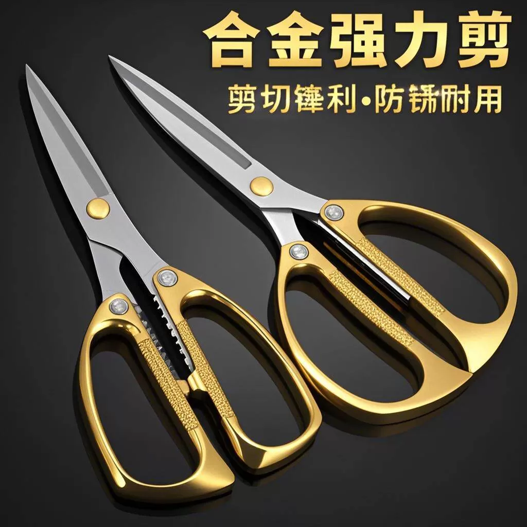 德国金钢剪不锈钢剪刀家用合金强力厨房鸡骨剪手工专用大剪刀剪布