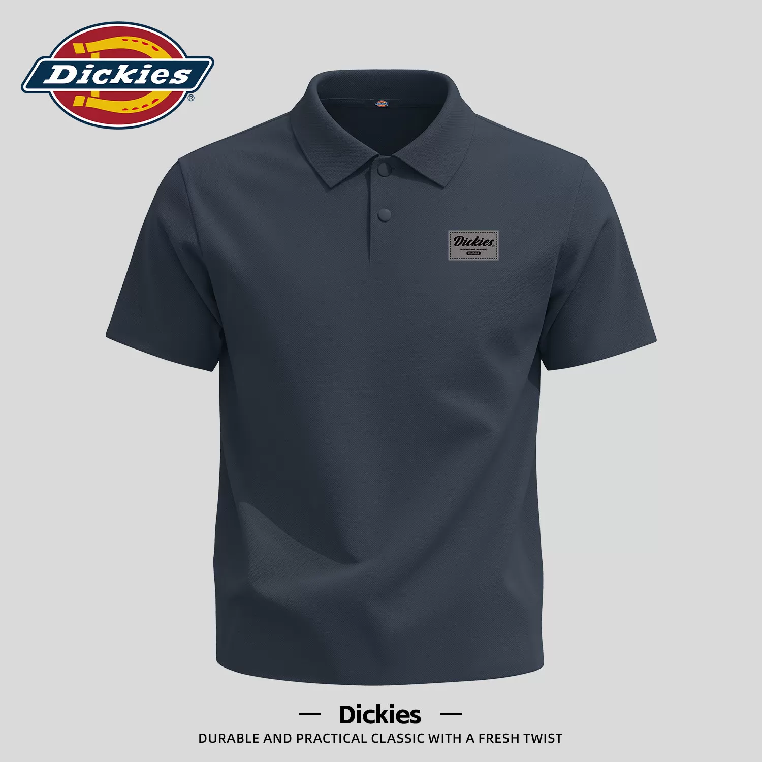 Dickies美式潮流短袖POLO衫男生2026夏季新款印花上衣大码五分袖