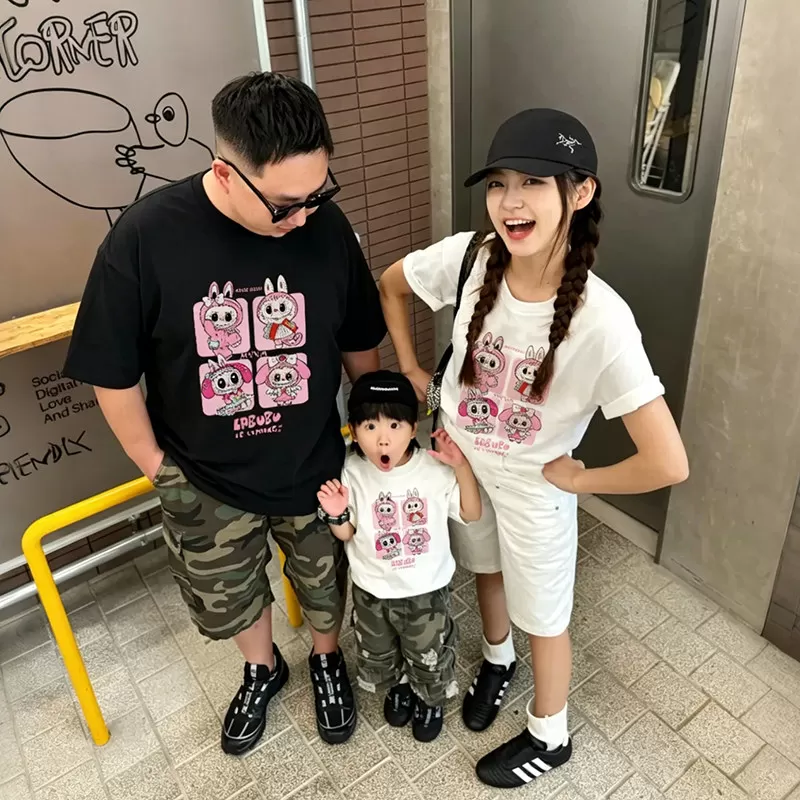 MYJU官方正品夏季情侣纯棉短袖26新款T恤男女圆领短袖儿童A2