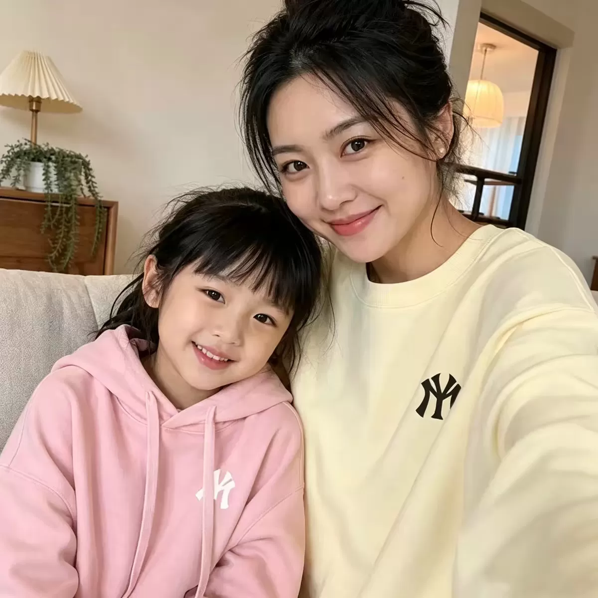 秋冬时尚百搭休闲潮流连帽卡通圆领儿童亲子卫衣