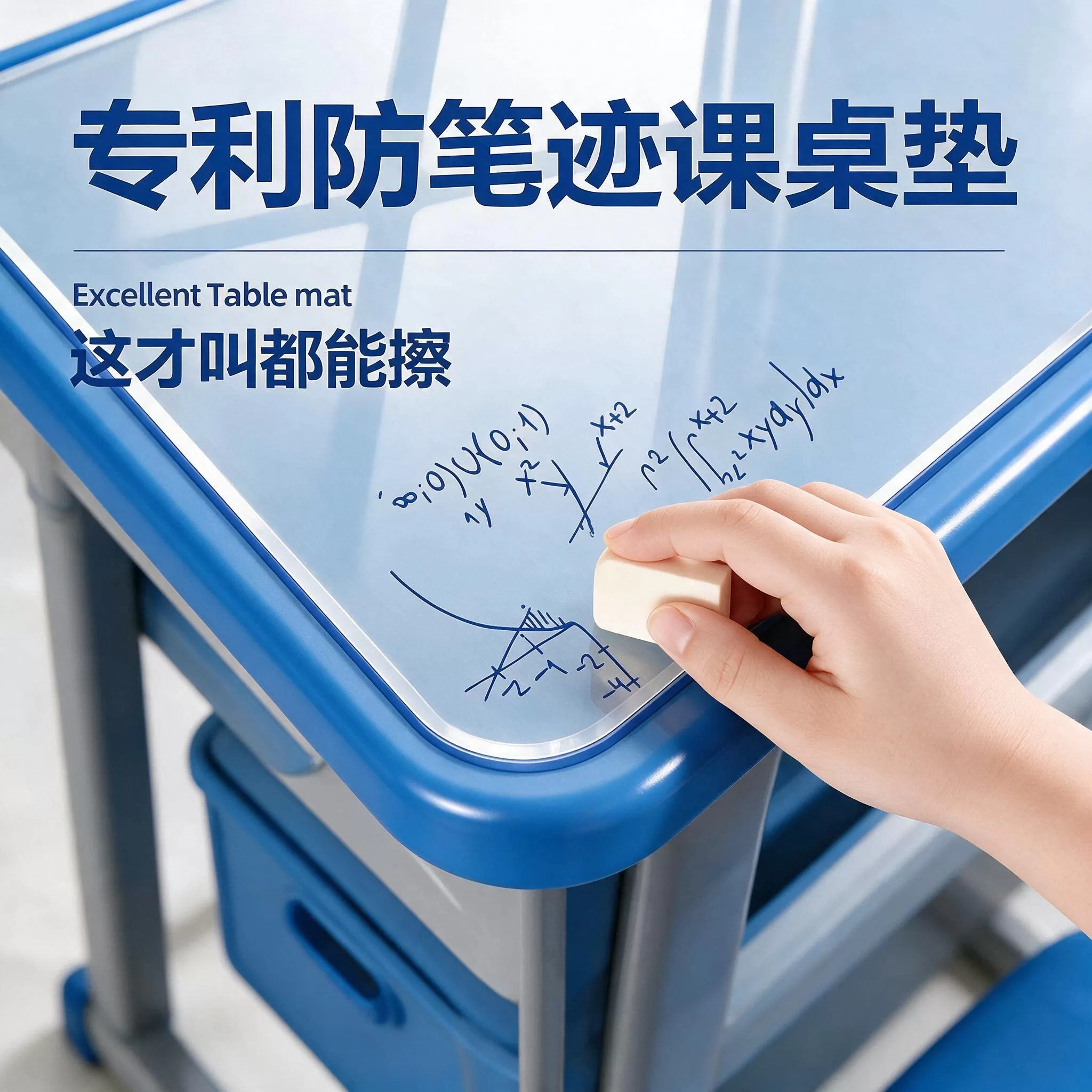 软玻璃pvc透明学生书桌垫免洗防笔印水晶板课桌写字台桌面保护垫* 