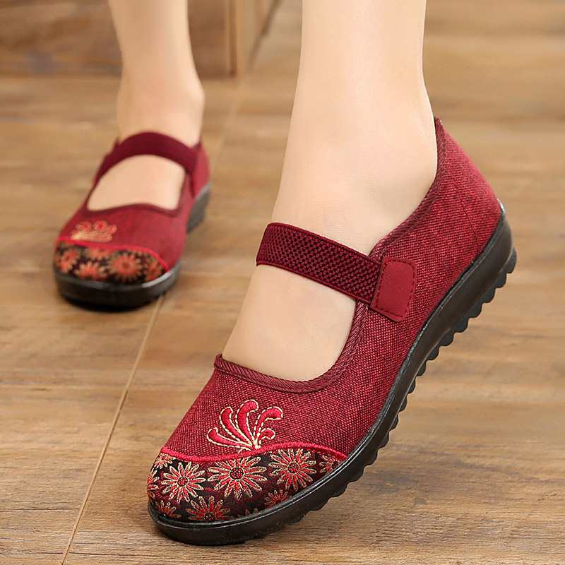 夏季中老年人红鞋妈妈款老北京布鞋