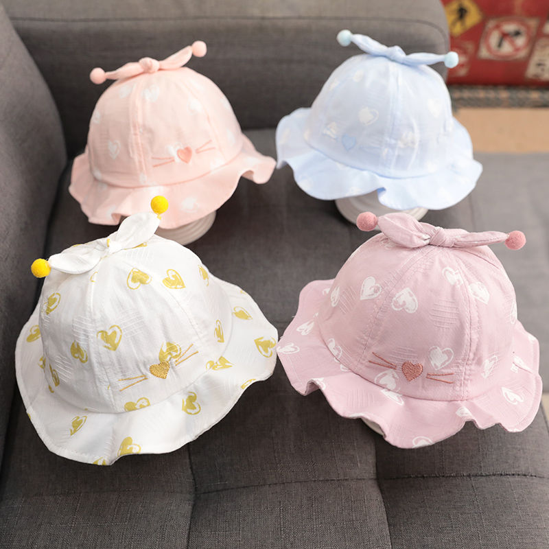 婴儿帽子可爱女宝宝公主渔夫帽夏季薄款遮阳