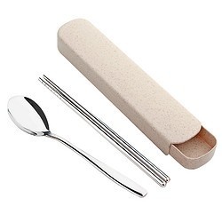 WORTHBUY 沃德百惠 不锈钢便携餐具套装 勺子+筷子