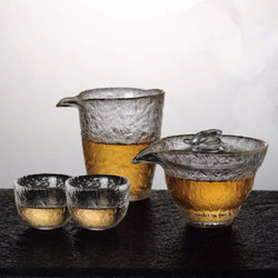 kavar 米良品 耐热玻璃 锤纹茶具套装