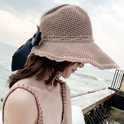 夏季新款帽子韩版度假空顶卷遮阳帽