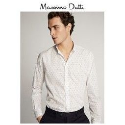 Massimo Dutti 00107124250 男士印花休闲衬衫   