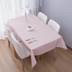 VAKADA 北欧餐桌布 粉色格子 137*137cm