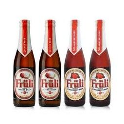 Fruli 4瓶装荔枝酒草莓酒芙力果味酒比利时进口精酿啤酒芙力草莓   