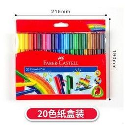FABER-CASTELL 辉柏嘉 儿童可拼砌积木水彩笔 20色 纸盒装   