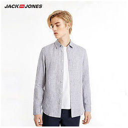 JackJones 杰克琼斯 219105522 男士亚麻衬衫   