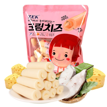 网红ZEK爆浆奶油芝士夹心鳕鱼肠1kg韩国进口食品儿童鱼肉肠小零食