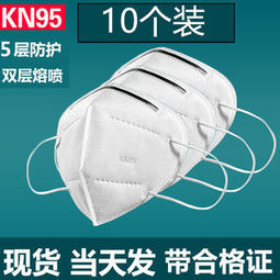 KN95熔喷布5层防护口罩 10只  