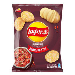 乐事（Lay's）薯片 休闲零食 飘香麻辣锅味 135克 *3件   