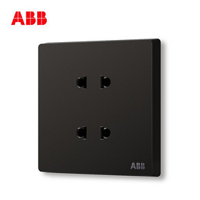 ABB开关插座无框轩致星空黑墙壁插座面板四孔插座AF212-885 *5件