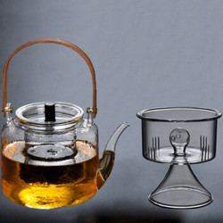 普智 加厚玻璃煮茶壶 锤目纹玻璃提梁壶