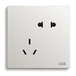 ABB 轩致系列 AF205 10A斜五孔插座 白色 8个装 *2件 