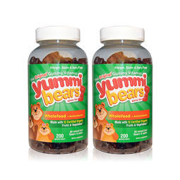 yummi bears 儿童小熊软糖天然食物+抗氧化剂 200粒*2瓶   