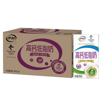 限地区：yili 伊利 高钙低脂牛奶 250ml*21盒/箱