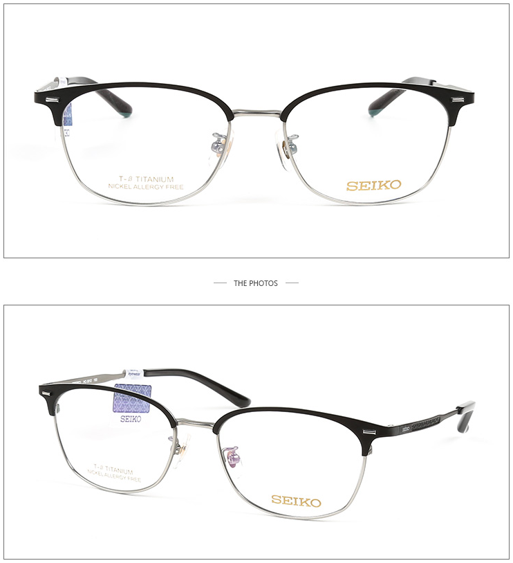 SEIKO 精工 商务个性超轻钛材眼镜架 HC3012 深酒红+金
