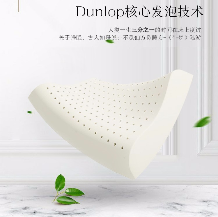 Dunlopillo 邓禄普 印尼原装进口天然乳胶枕 成人面包平枕 自然