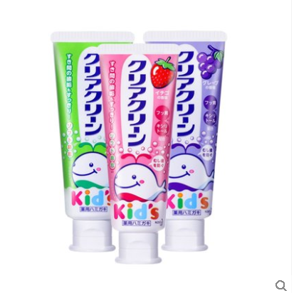 日本花王/KAO婴幼儿童防蛀牙膏三种口味牙齿护理组合装70g×3支