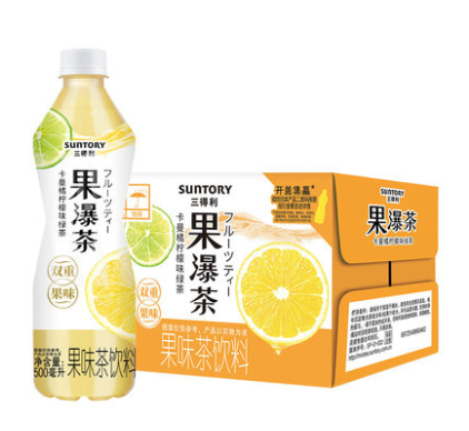 SUNTORY/三得利果瀑茶卡曼橘柠檬绿茶500ml*15瓶乌龙茶饮料