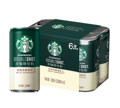 Starbucks/星巴克小绿罐星倍醇经典浓郁浓咖啡饮料228ml*6即饮