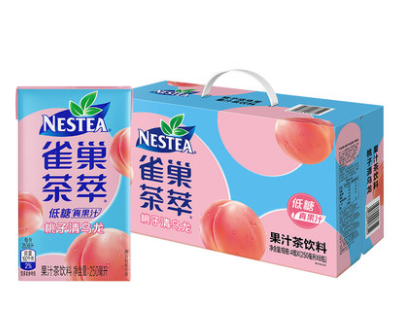 Nestle/雀巢茶萃低糖蜜桃清乌龙果汁茶饮料250ml*24包整箱