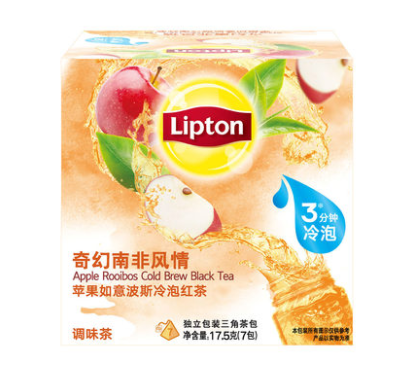 Lipton立顿苹果如意波斯风味红茶独立三角茶包冷泡茶2.5g*7袋