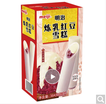 明治（meiji）炼乳红豆雪糕 64g*6支 彩盒 冰淇淋