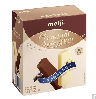 明治（meiji）香草+巧克力混合口味冰淇淋 45g*8支（2口味各4支） 条支彩盒 雪糕