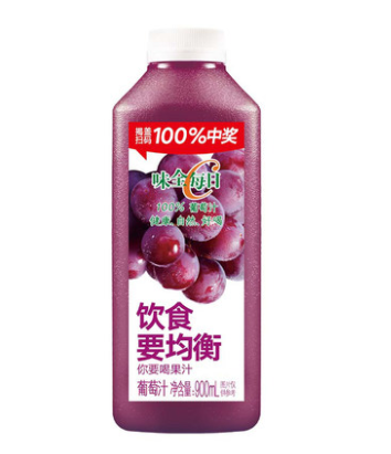 味全每日C葡萄汁900ml×1大瓶装冷藏低温果蔬果汁饮料