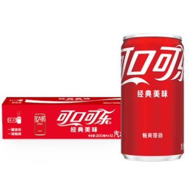 可口可乐碳酸饮料迷你罐mini200mlx12罐整箱汽水原味小罐装可乐